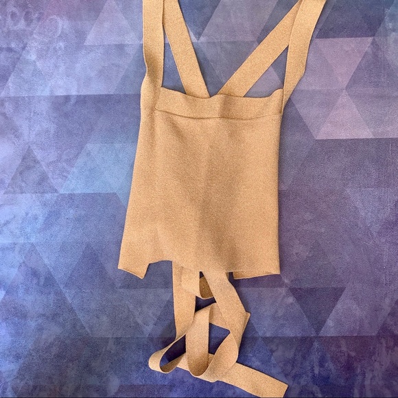💝 Aritzia Cayenne Criss Cross Wrap Rose Gold Crop - Picture 4 of 6